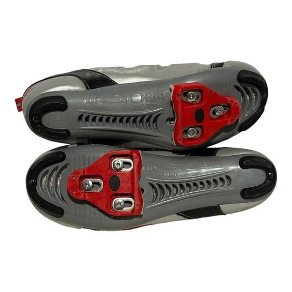 Louis Garneau Mount Royal Road Cycling Shoes Silver Black Red Size 7 US SPD Men - Picture 8 of 8